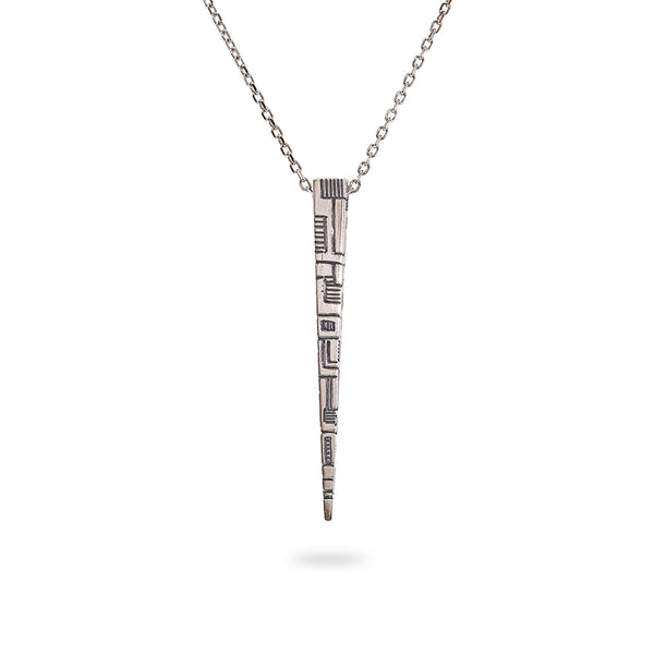 925 oxidized silver pendant & 925 silver rope chain 20 inch