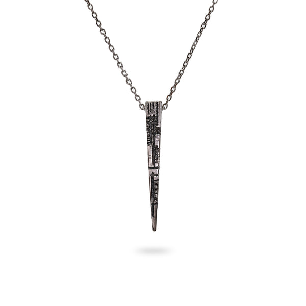 925 oxidized silver pendant & 925 silver spiga chain 20 inch