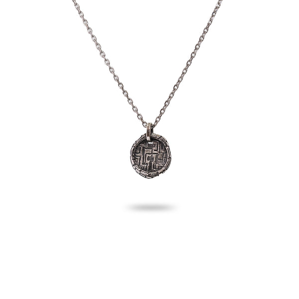 925 oxidized silver pendant & 925 silver rope chain 18 inch