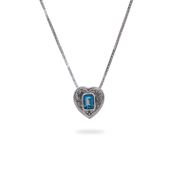 OKSH13 925 Silver Pendant with Blue Topaz