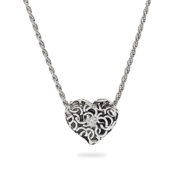 OKSH3 925 Silver Heart Pendant