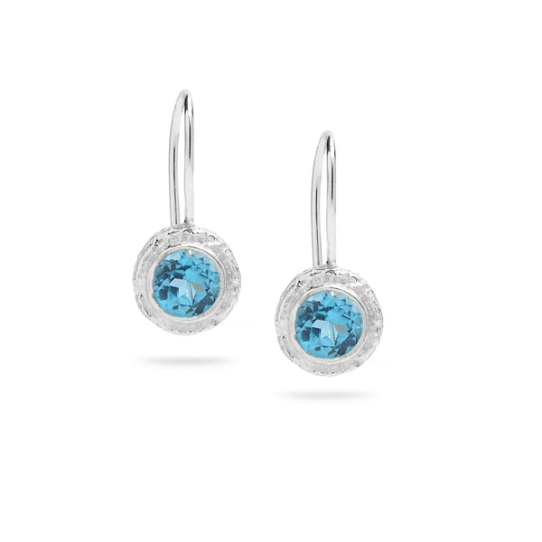 925 silver earrings with Blue Topaz Gem stone