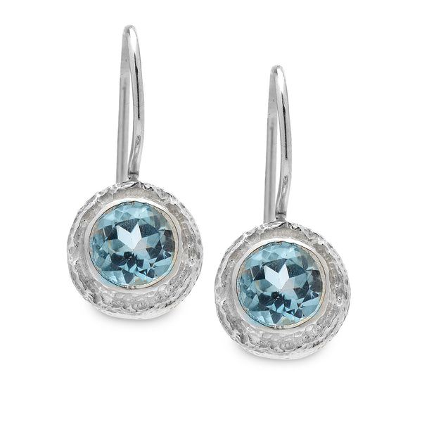 925 silver earrings with Blue Topaz Gem stone