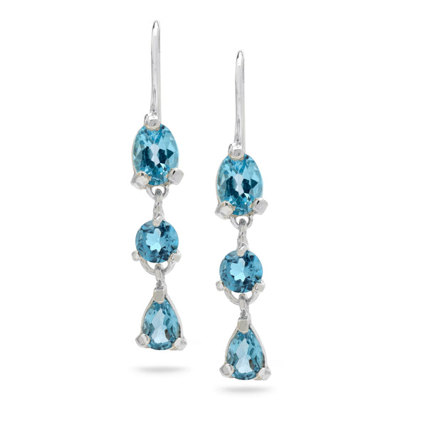 925 silver earrings with Blue Topaz Gem stone