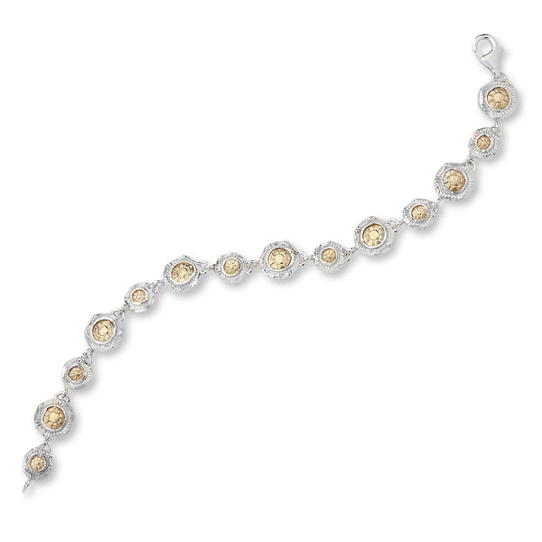 925 silver & 9k gold Bracelet 8 inch