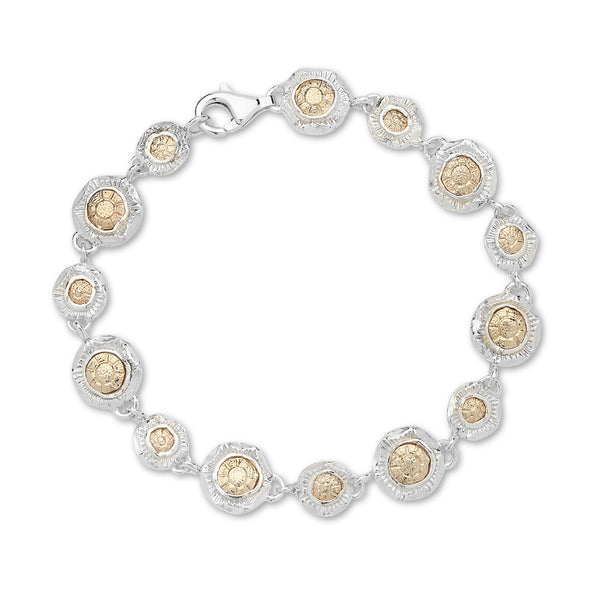 925 silver & 9k gold Bracelet 8 inch