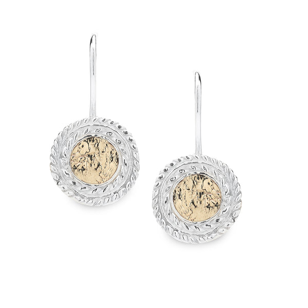 925 silver & 9k gold earring