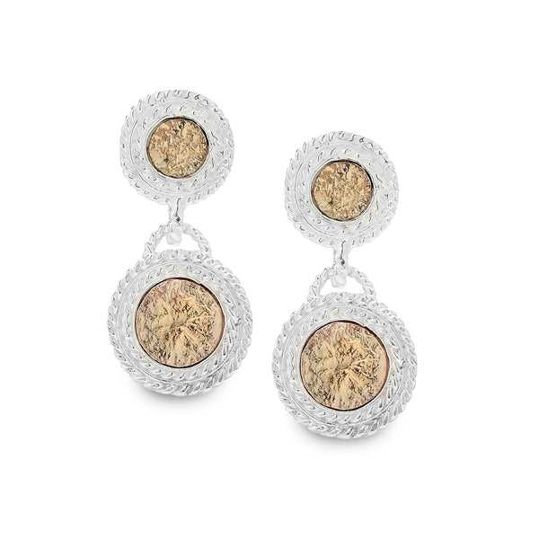 925 silver & 9k gold earring