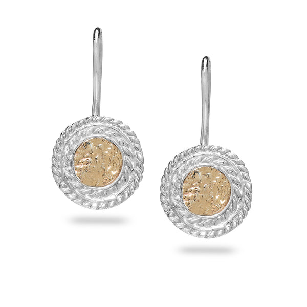 925 silver & 9k gold earring