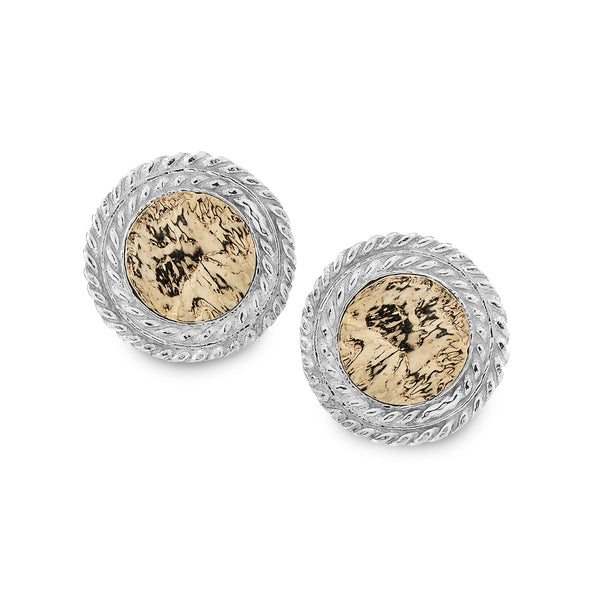 925 silver & 9k gold earring