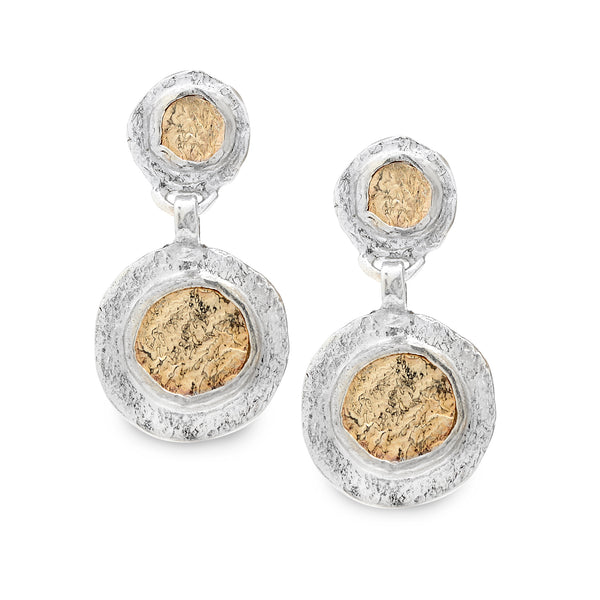925 Silver & 9K Gold Earring
