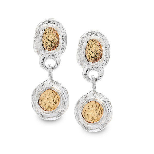 925 Silver & 9K Gold Earrings