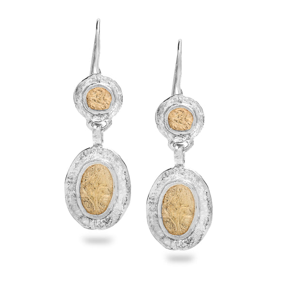 925 silver & 9k gold earring