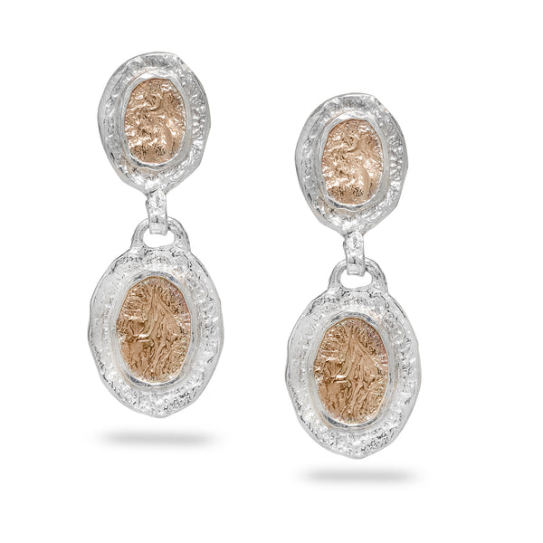 925 Silver & 9K Gold Earrings