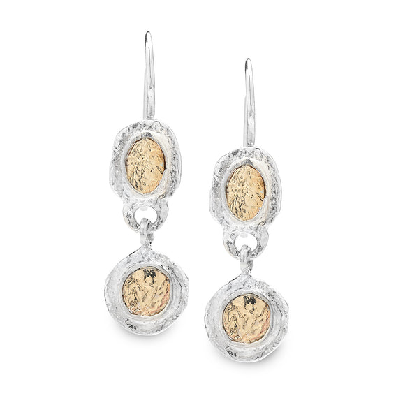 925 Silver & 9K Gold Earrings
