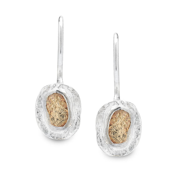 925 Silver & 9K Gold Earrings