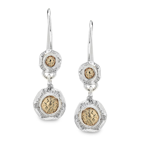 925 silver & 9k gold earring