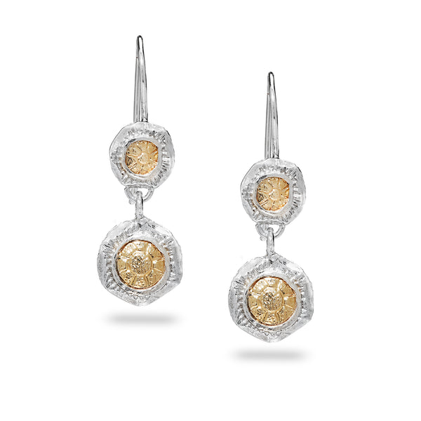 925 silver & 9k gold earring