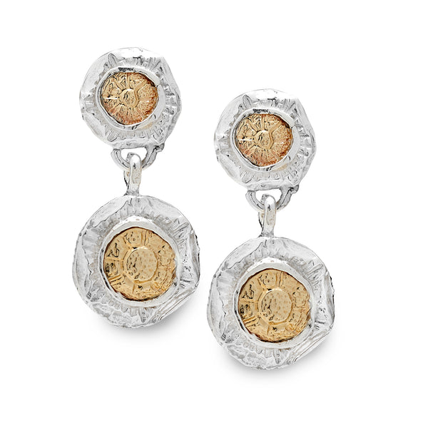 925 silver & 9k gold earring