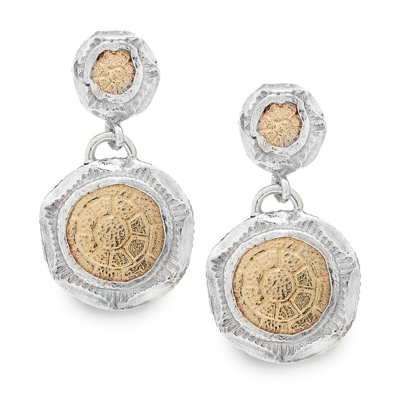 925 silver & 9k gold earring