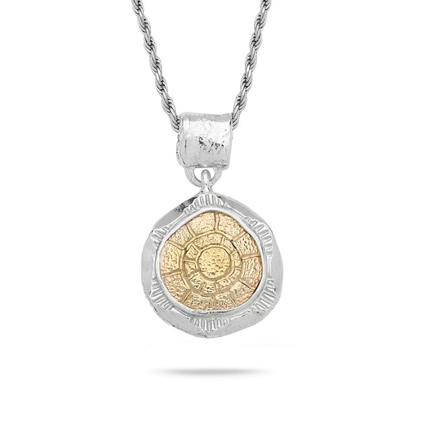 925 silver & 9k gold Pendant with rope chain 18 inch