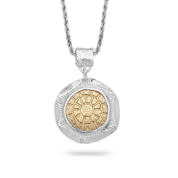 925 silver & 9k gold Pendant with rope chain 18 inch