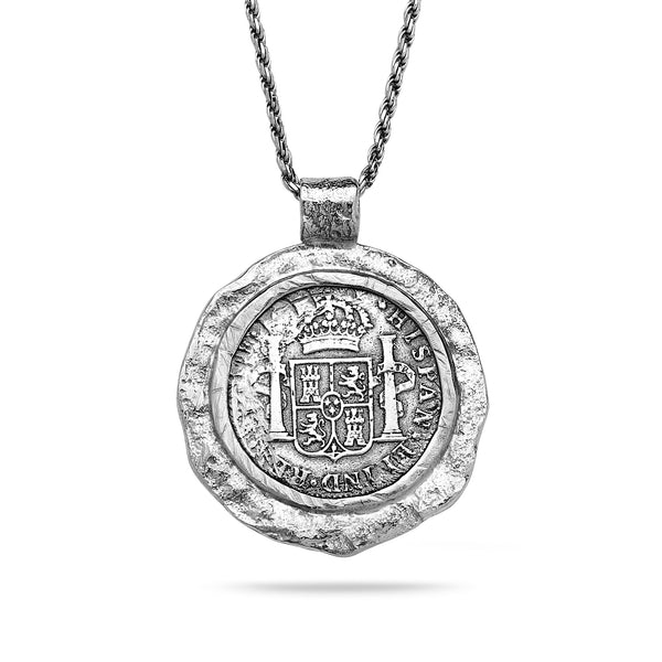 925 oxidized silver Pendant & rope chain 20 inch