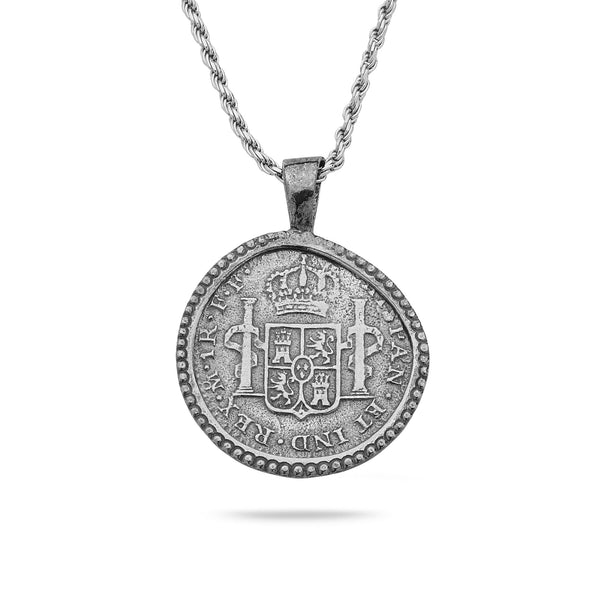 925 Oxidized Silver Pendant & Rope Chain 20