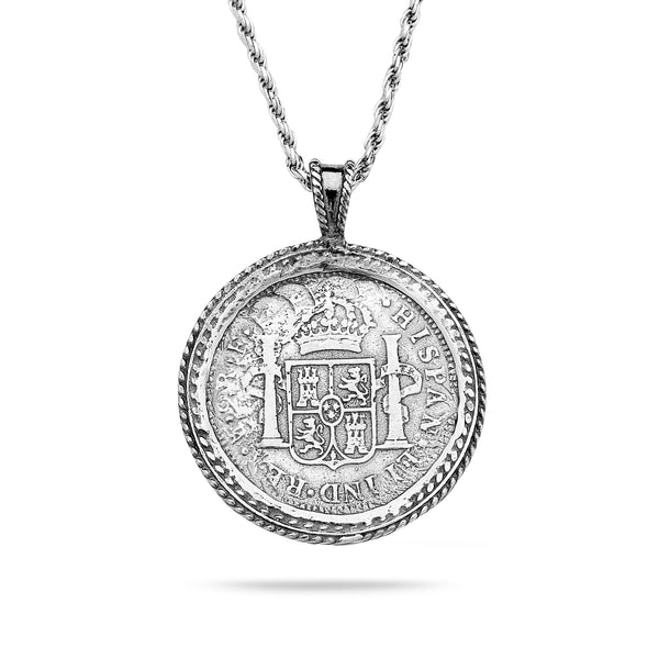 925 oxidized silver Pendant & rope chain 20 inch