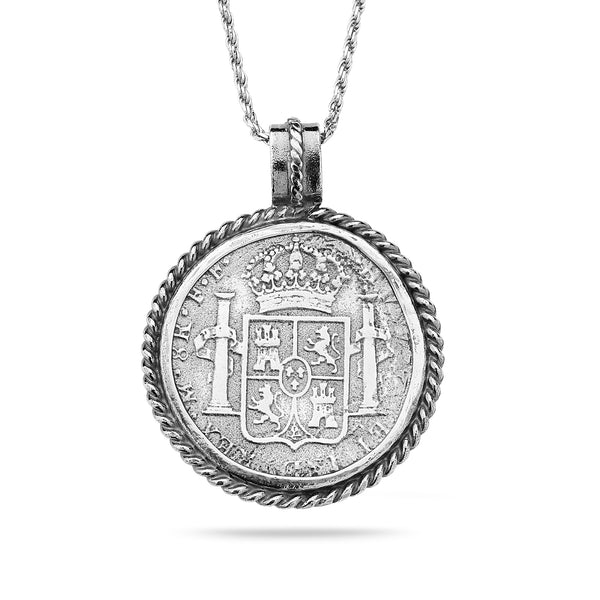 925 oxidized silver Pendant & rope chain 20 inch