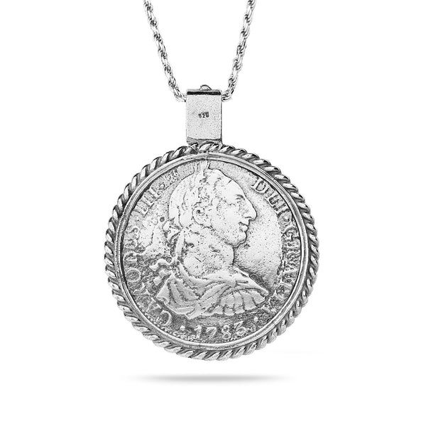 925 oxidized silver Pendant & rope chain 20 inch