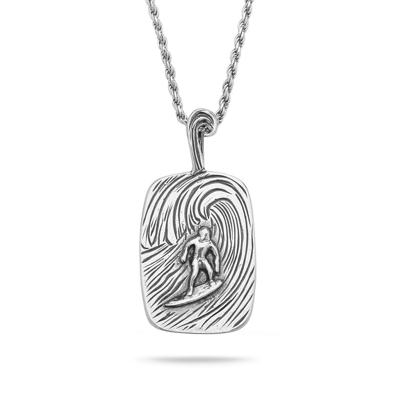 925 oxidized silver Pendant & rope chain 18 inch