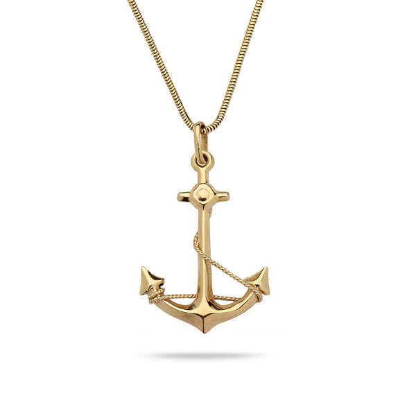 14K Gold Anchor pendant with 14K Gold chain 18 inch (Copy)