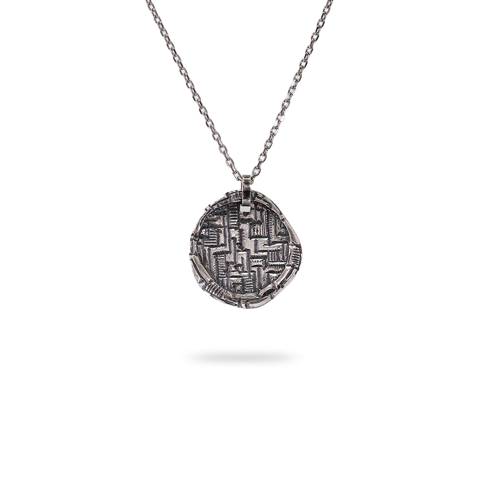 925 oxidized silver pendant & 925 silver rope chain 24 inch