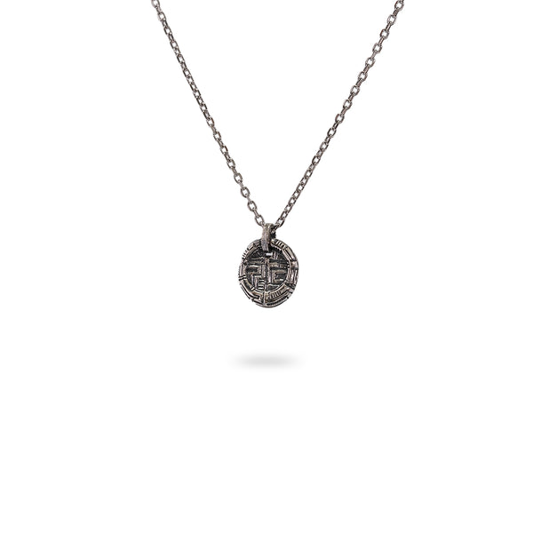 925 oxidized silver pendant & 925 silver rope chain 20 inch