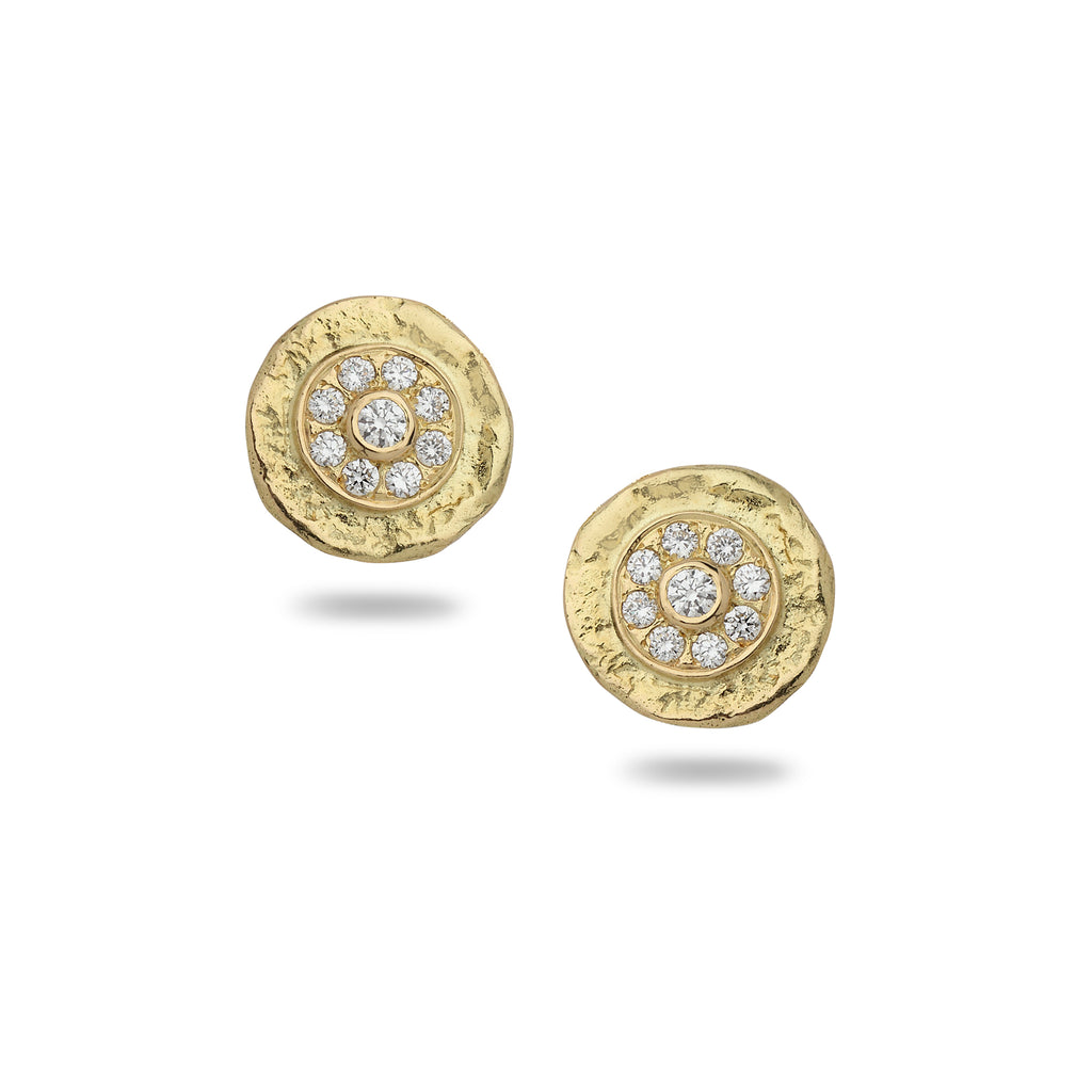 18K Gold Earrings with 0.33 carat diamonds