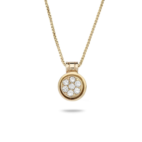 18K Gold pendant with 0.20 carat diamonds and 14K gold chain 16 inch