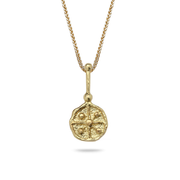 18k Gold pendant with 14K gold chain Spiga 16 inch