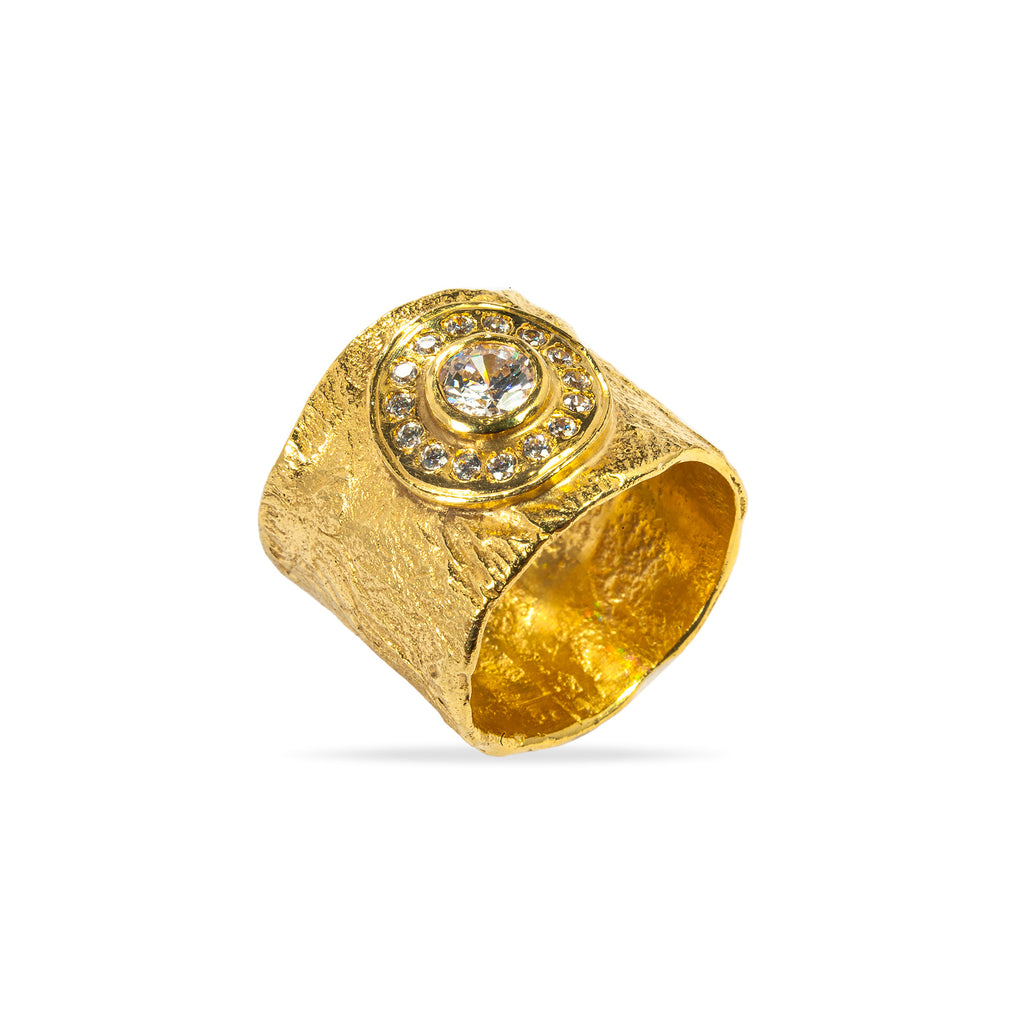 Titanium Steel Couples Ring with 24K Gold in a Modern Design | BELLADONNA