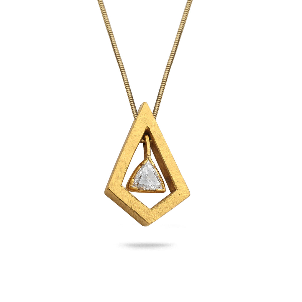 24K Gold Pendant with 0.75 carat Diamond and 14K Gold Chain 21"