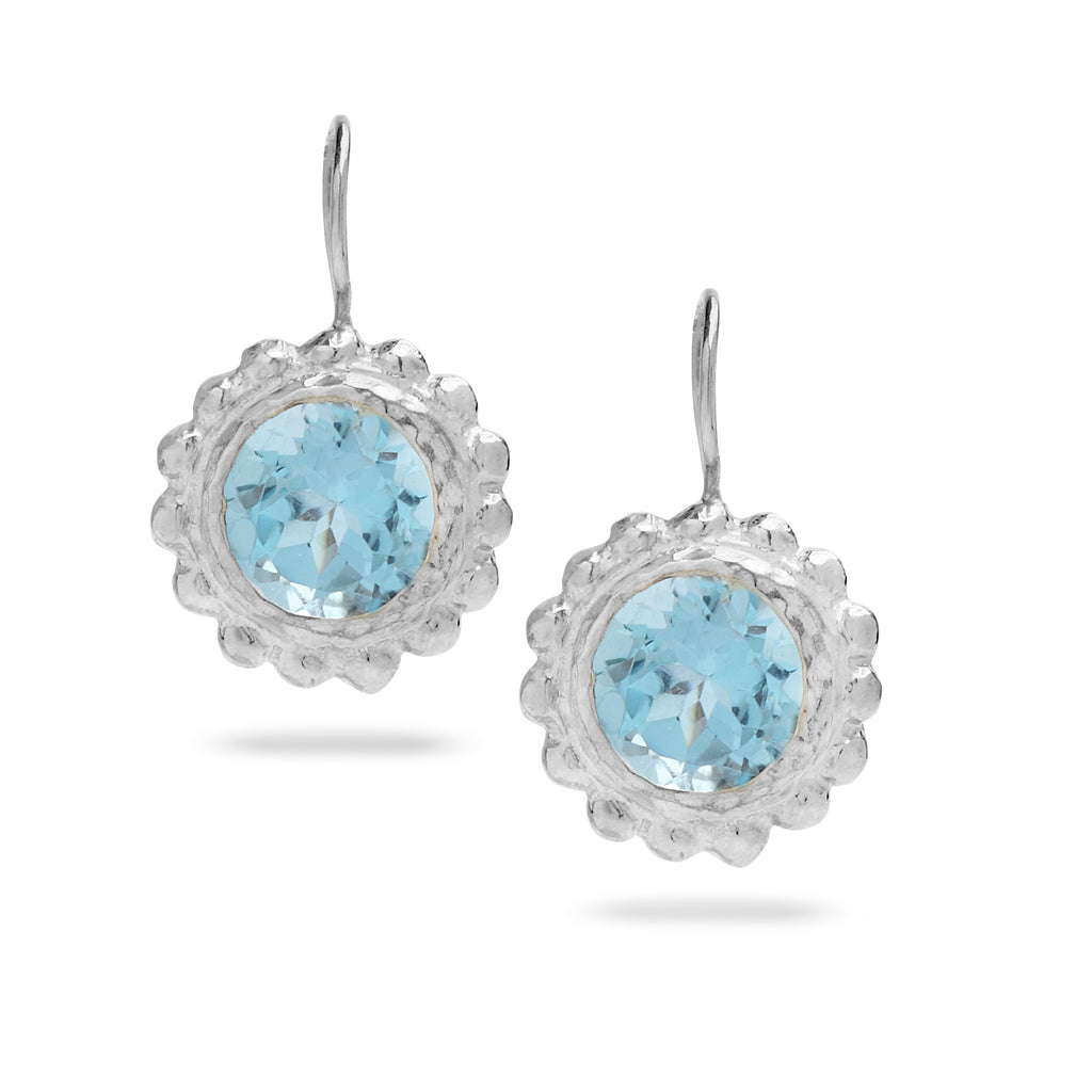 925 Silver earrings with Blue Topaz gemstones