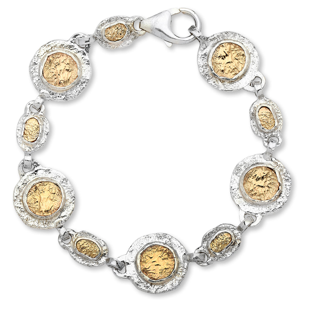 925 Silver & 9K Gold Bracelet 7"