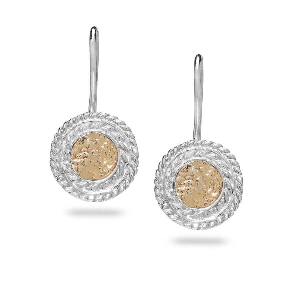 925 silver & 9k gold earring