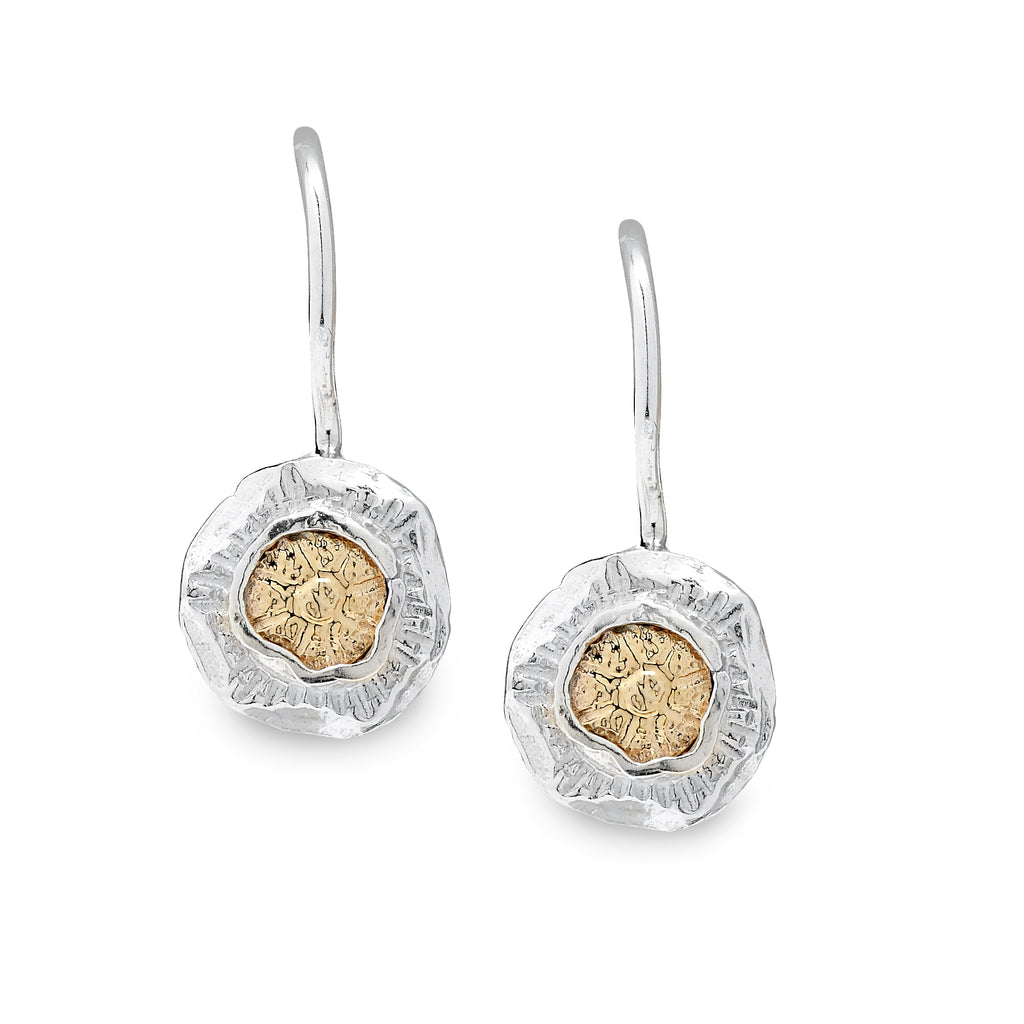 925 silver & 9k gold earring