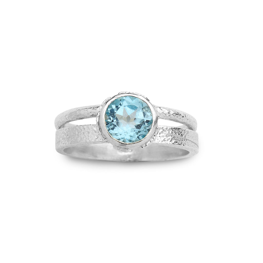 925 silver Ring with Blue Topaz Gem stone