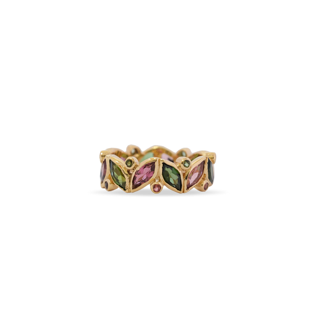 18 karat Gold Ring with Tourmaline Gems